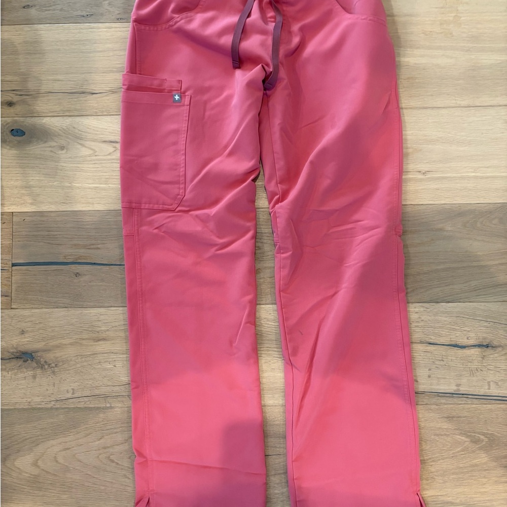 Figs Coral Scrub Pants with Drawstring